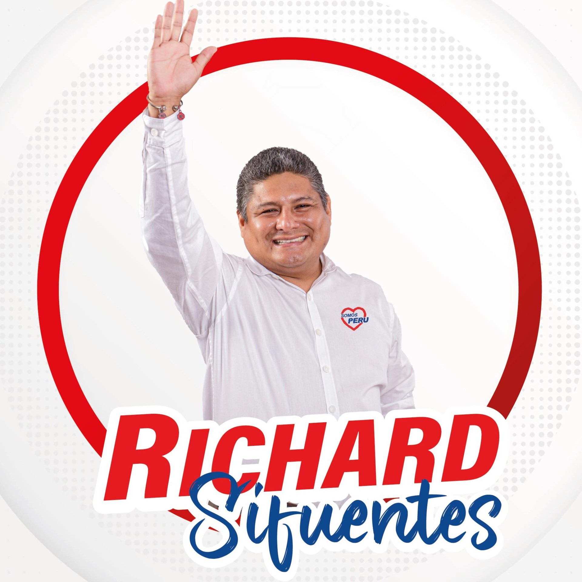 Richard Sifuentes con vecinos de Sunampe